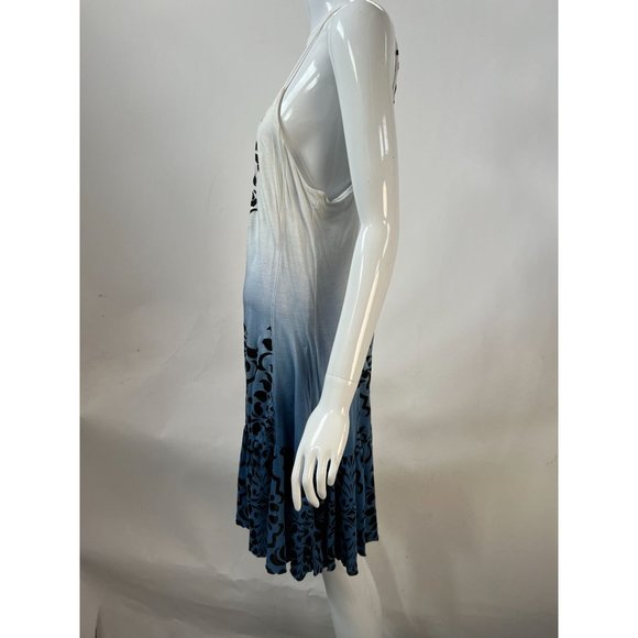 Testament Spaghetti Stap Ombre Sun Dress Size Medium Blue Cotton Blend - Picture 4 of 16